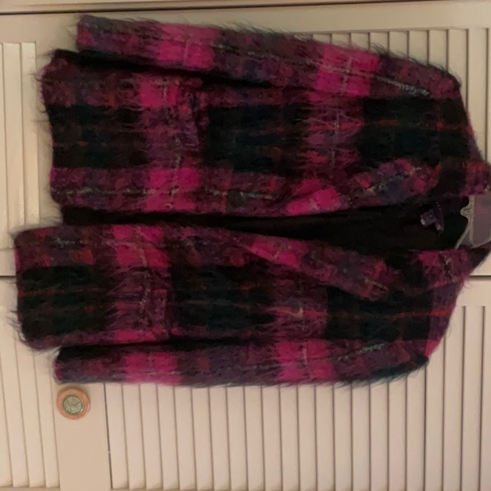 Plaid Pink and Black Coat